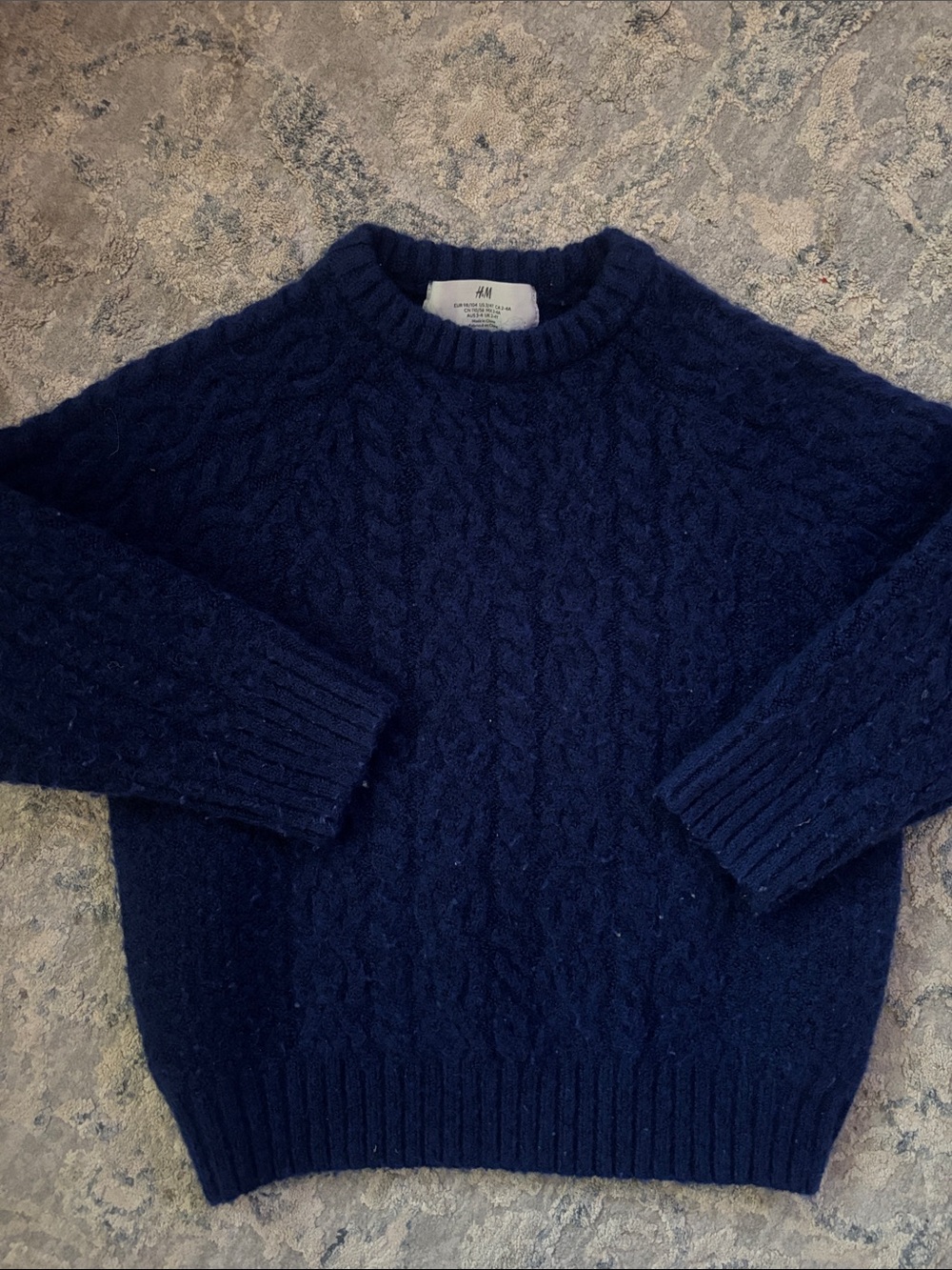 H&M kids Navy Cable Knit Sweater - Classic Crewneck